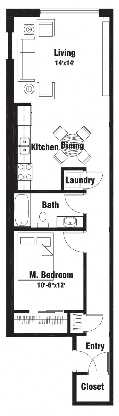 A5 Floor Plan at Riverpoint Lofts, Iowa, 50309